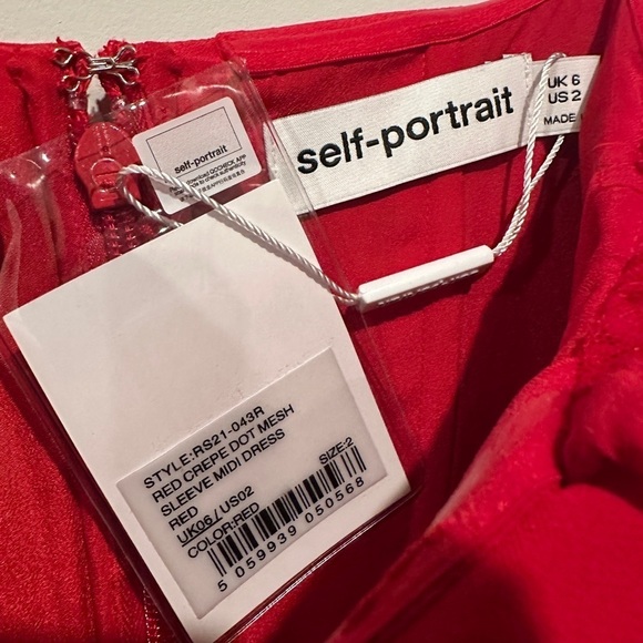 NWT Self Portrait Red Midi Lace Wedding Birthday Christmas Minis Holiday Dress - Picture 6 of 15